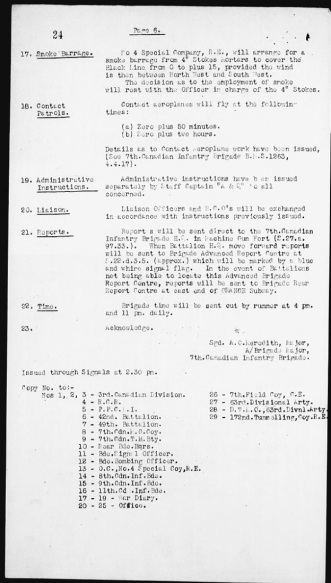 Operational Order No. 70 p6 (Source: Library & Archives Canada)